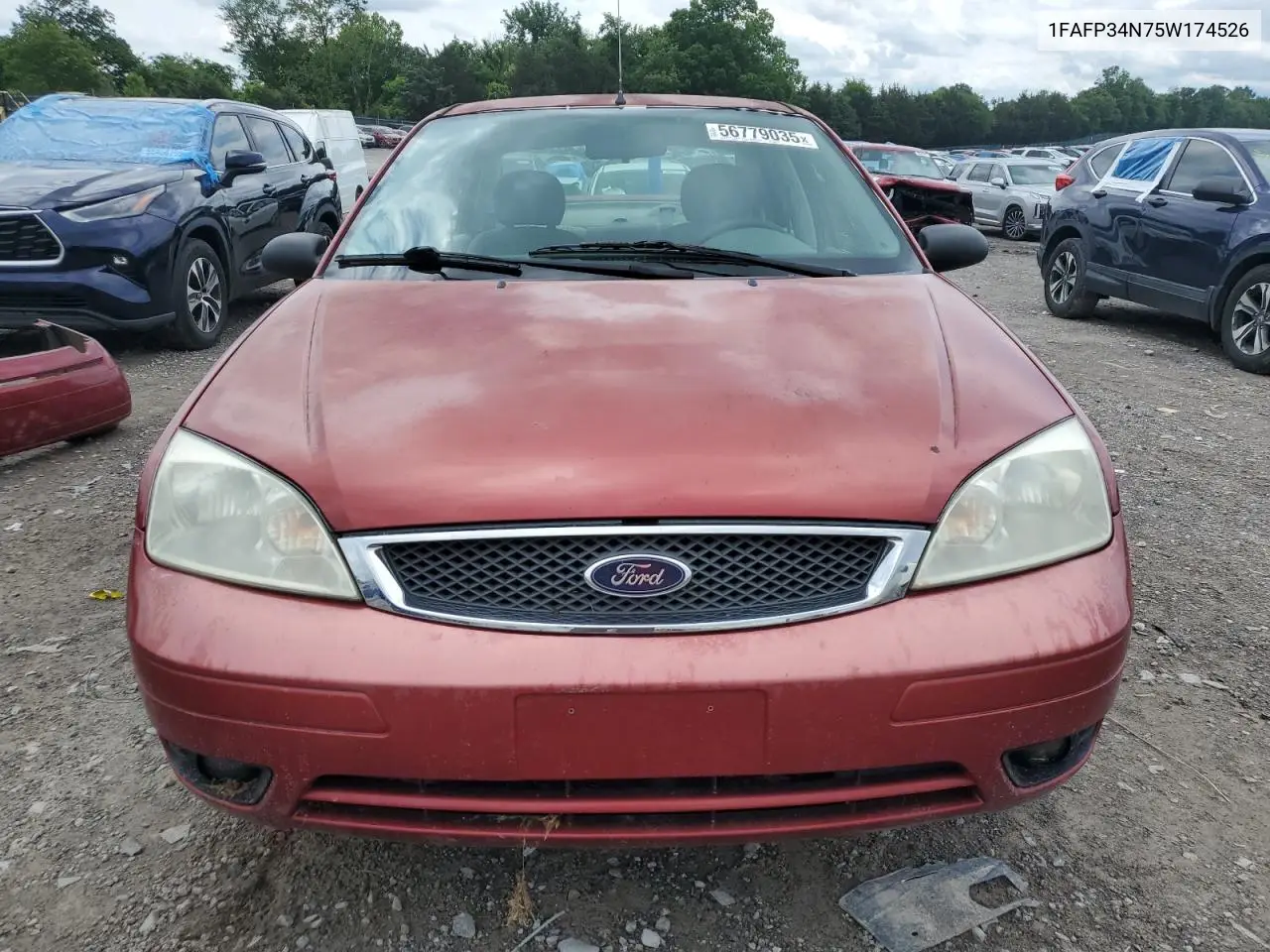 2005 Ford Focus Zx4 VIN: 1FAFP34N75W174526 Lot: 56779035