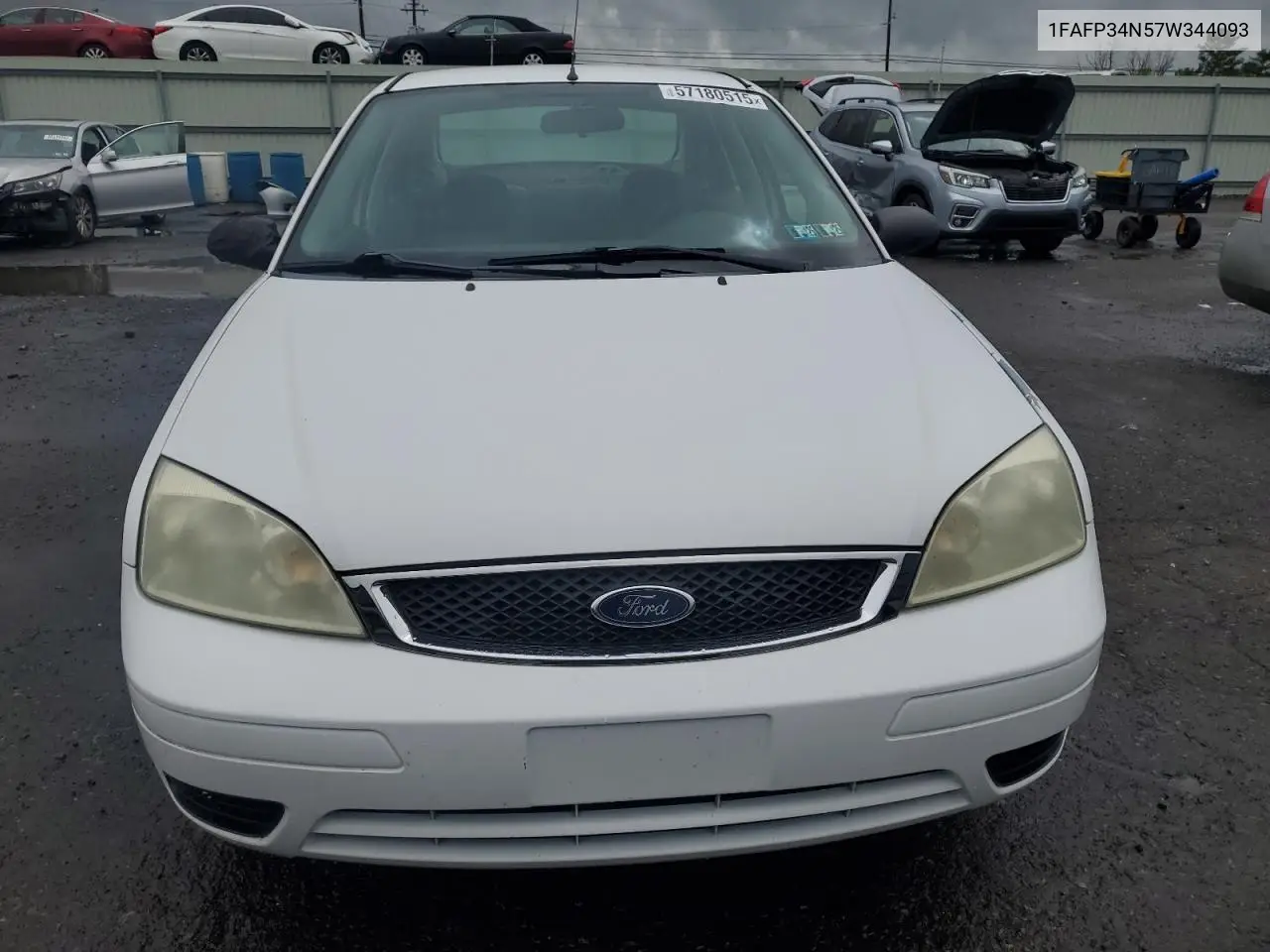 2007 Ford Focus Zx4 VIN: 1FAFP34N57W344093 Lot: 57180515