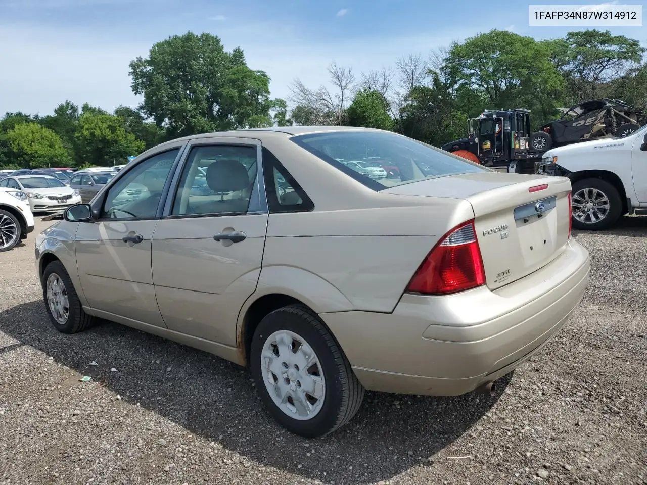 2007 Ford Focus Zx4 VIN: 1FAFP34N87W314912 Lot: 62853115