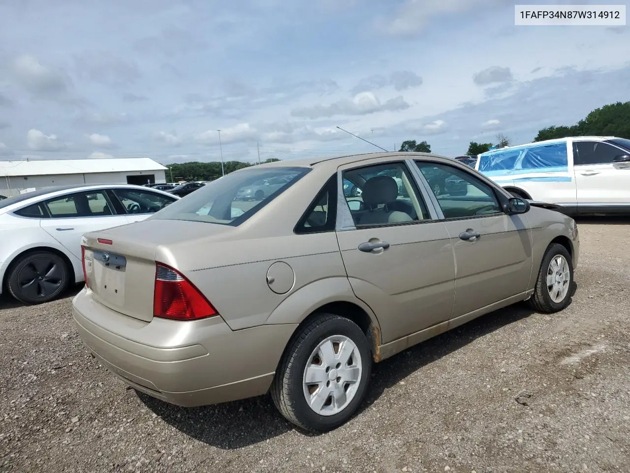 2007 Ford Focus Zx4 VIN: 1FAFP34N87W314912 Lot: 62853115