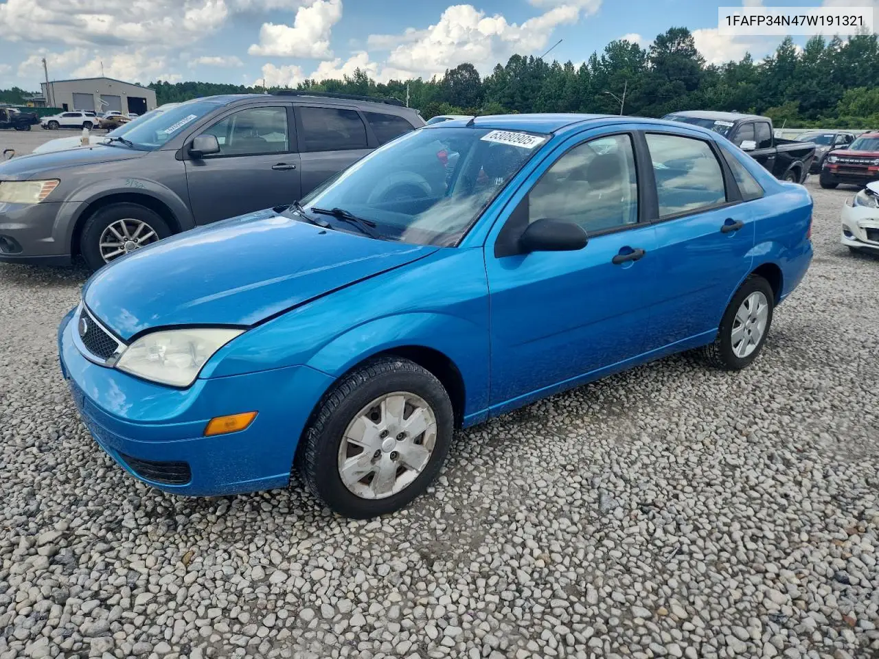 2007 Ford Focus Zx4 VIN: 1FAFP34N47W191321 Lot: 63080905