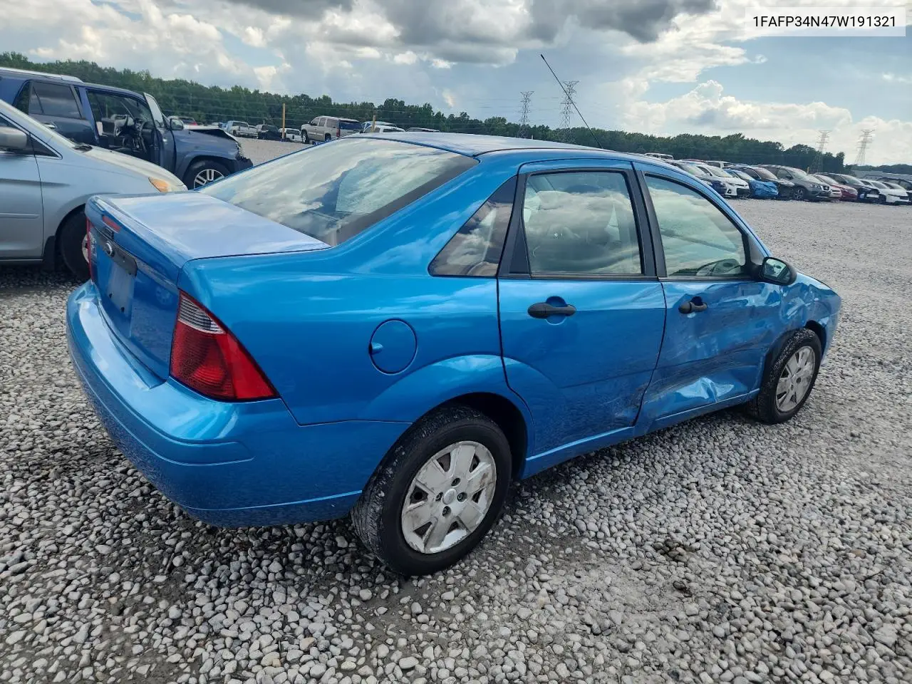 2007 Ford Focus Zx4 VIN: 1FAFP34N47W191321 Lot: 63080905