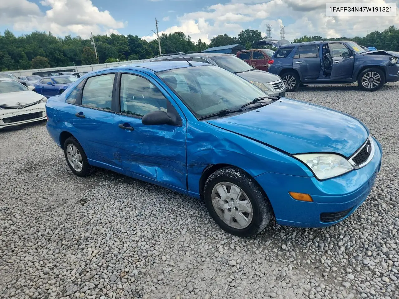 2007 Ford Focus Zx4 VIN: 1FAFP34N47W191321 Lot: 63080905