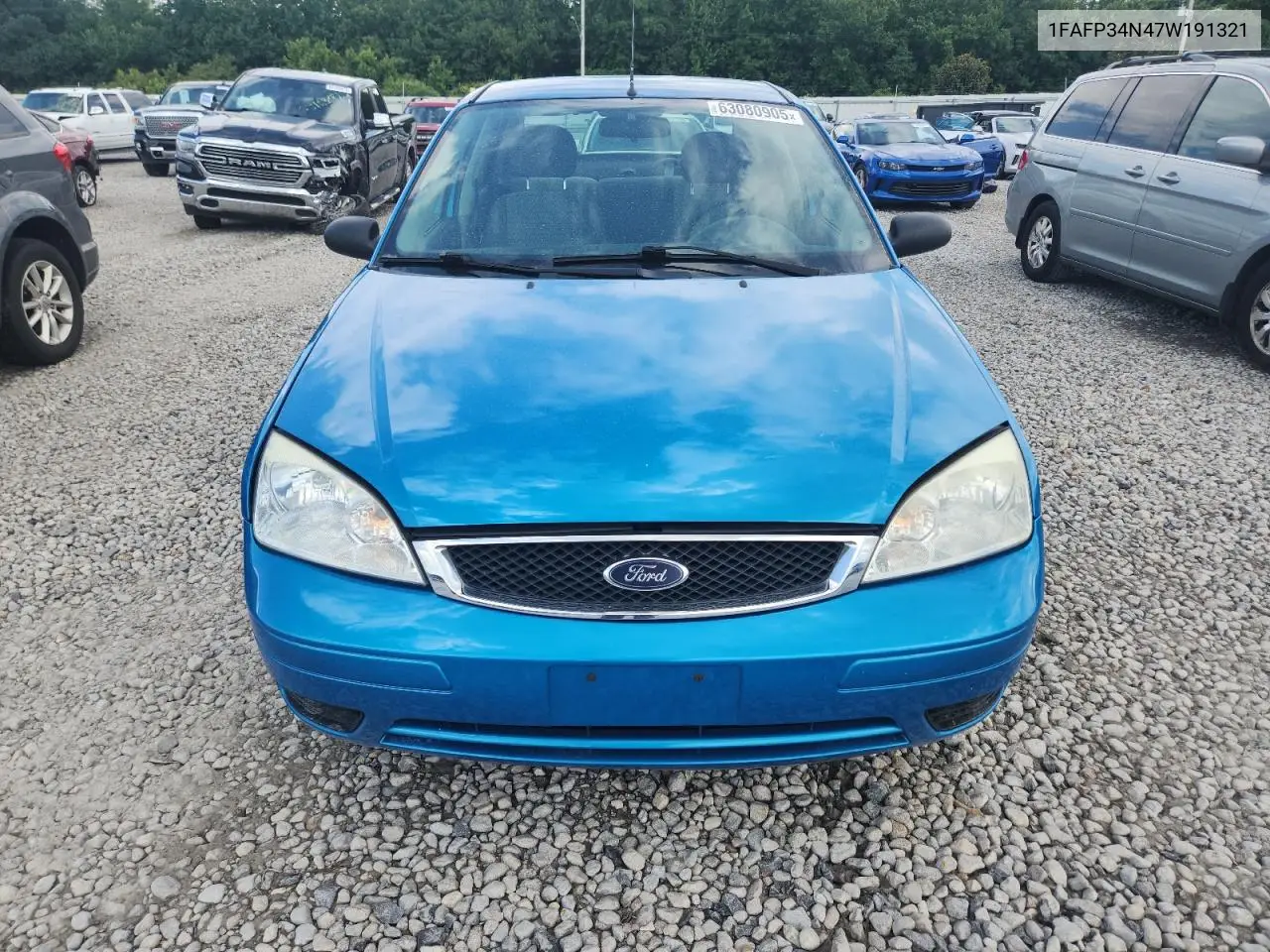2007 Ford Focus Zx4 VIN: 1FAFP34N47W191321 Lot: 63080905