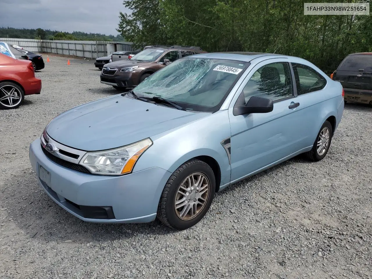 2008 Ford Focus Se VIN: 1FAHP33N98W251654 Lot: 56978845