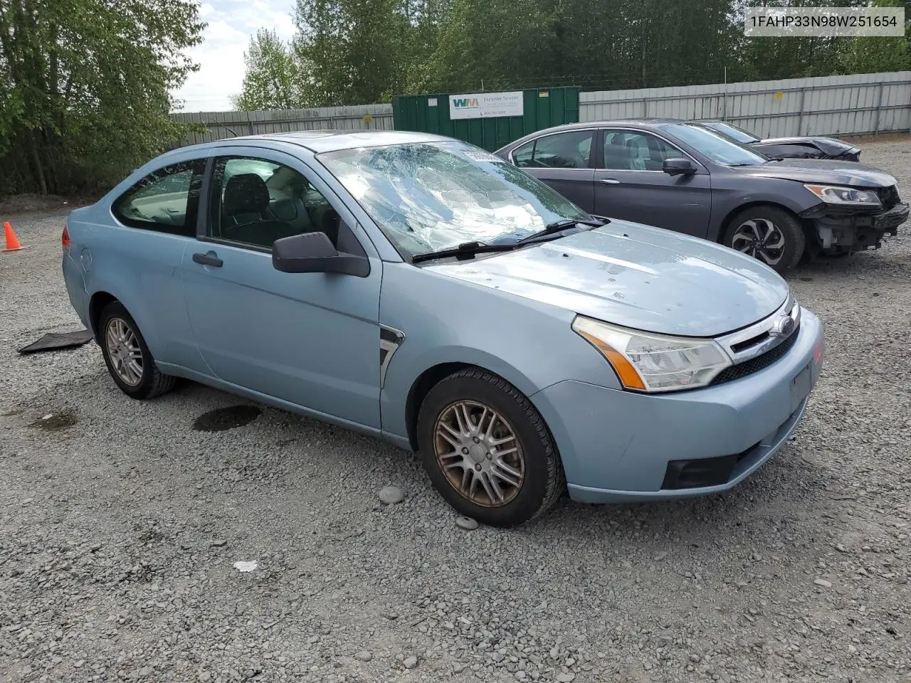 2008 Ford Focus Se VIN: 1FAHP33N98W251654 Lot: 56978845