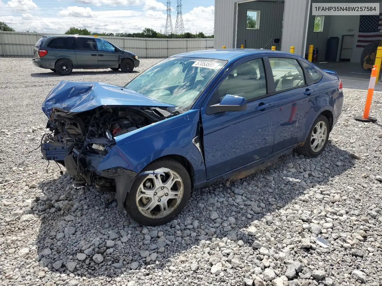 2008 Ford Focus Se VIN: 1FAHP35N48W257584 Lot: 57053595