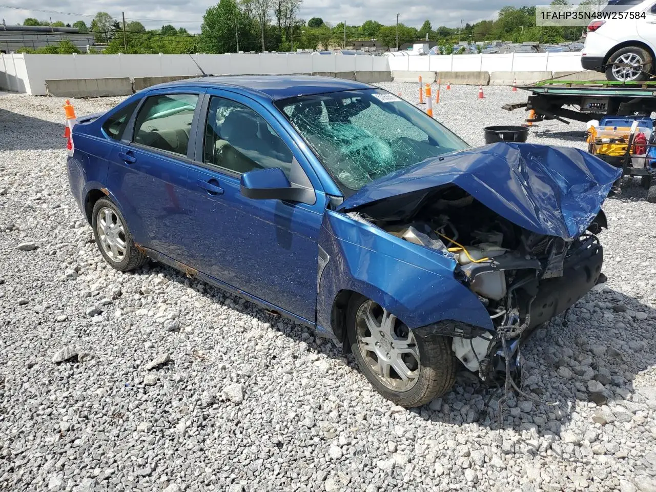 2008 Ford Focus Se VIN: 1FAHP35N48W257584 Lot: 57053595