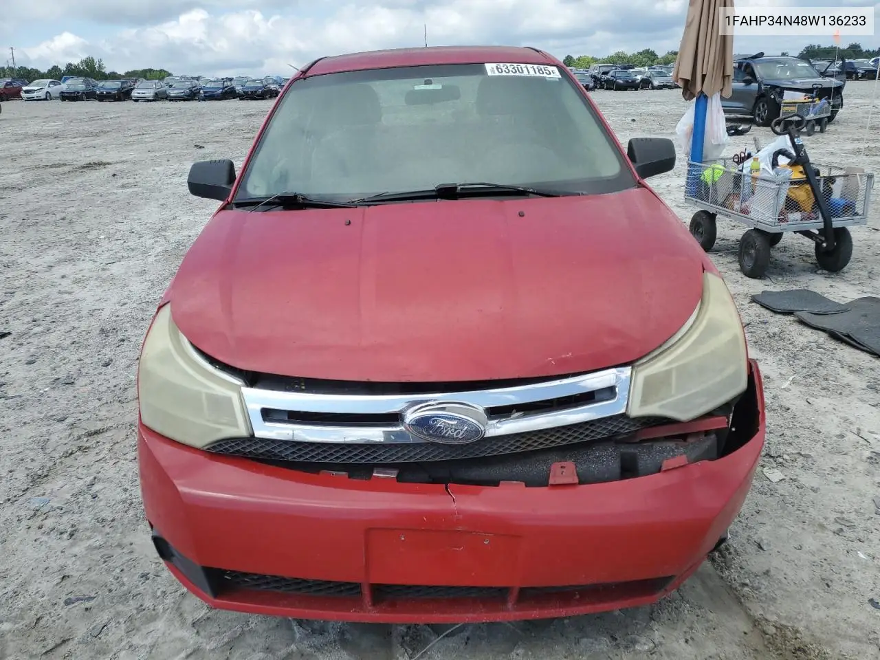 2008 Ford Focus S/Se VIN: 1FAHP34N48W136233 Lot: 63301185