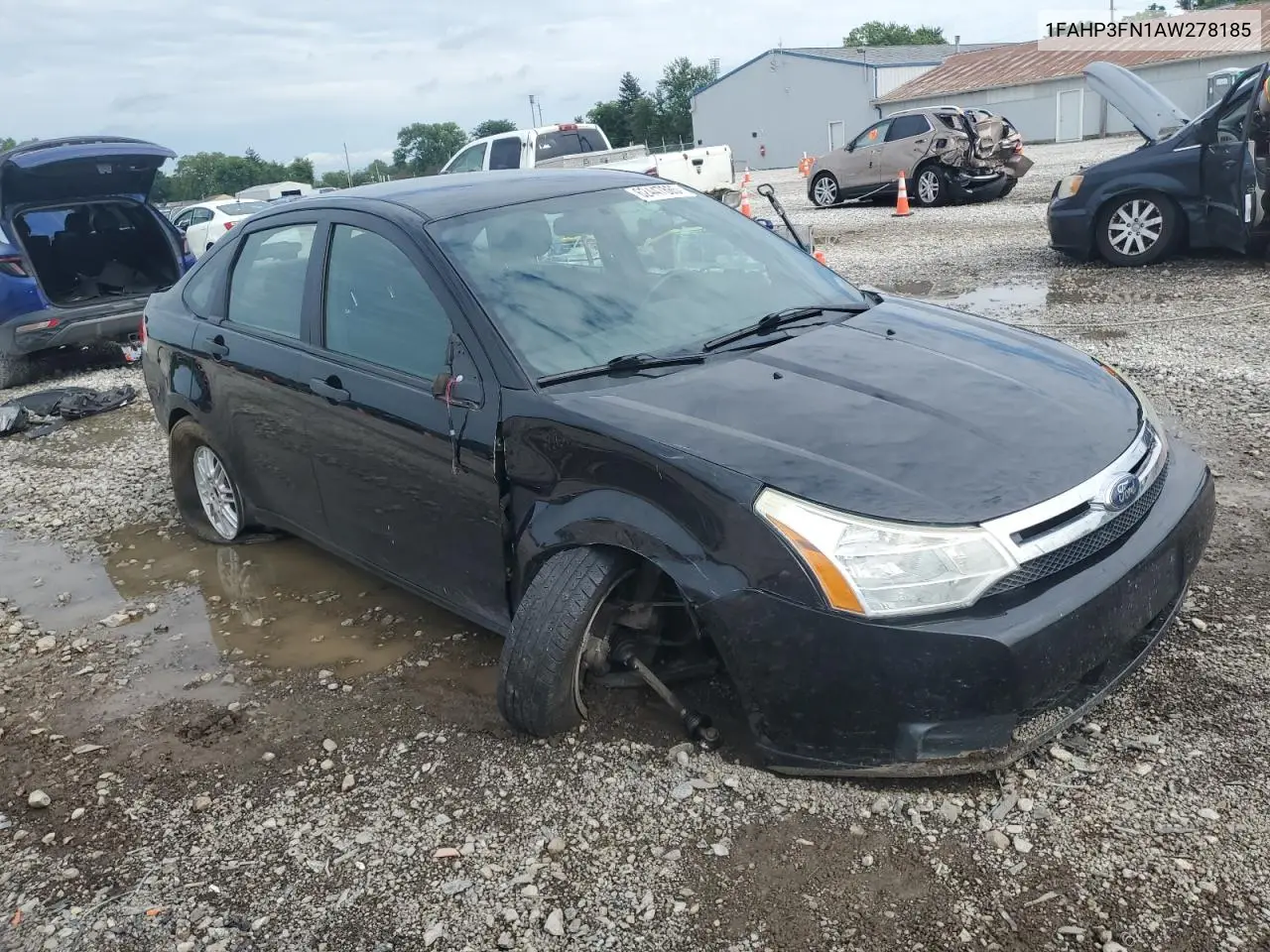 2010 Ford Focus Se VIN: 1FAHP3FN1AW278185 Lot: 62447865