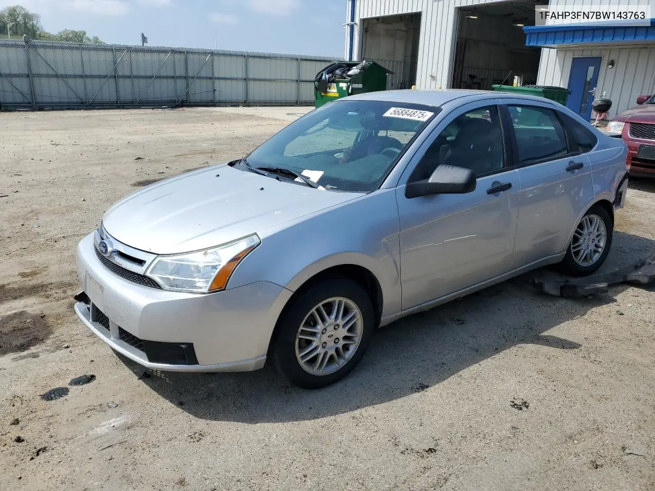 2011 Ford Focus Se VIN: 1FAHP3FN7BW143763 Lot: 56884875