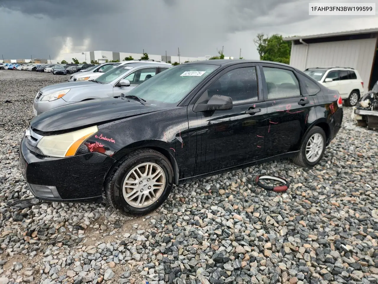 2011 Ford Focus Se VIN: 1FAHP3FN3BW199599 Lot: 62420175