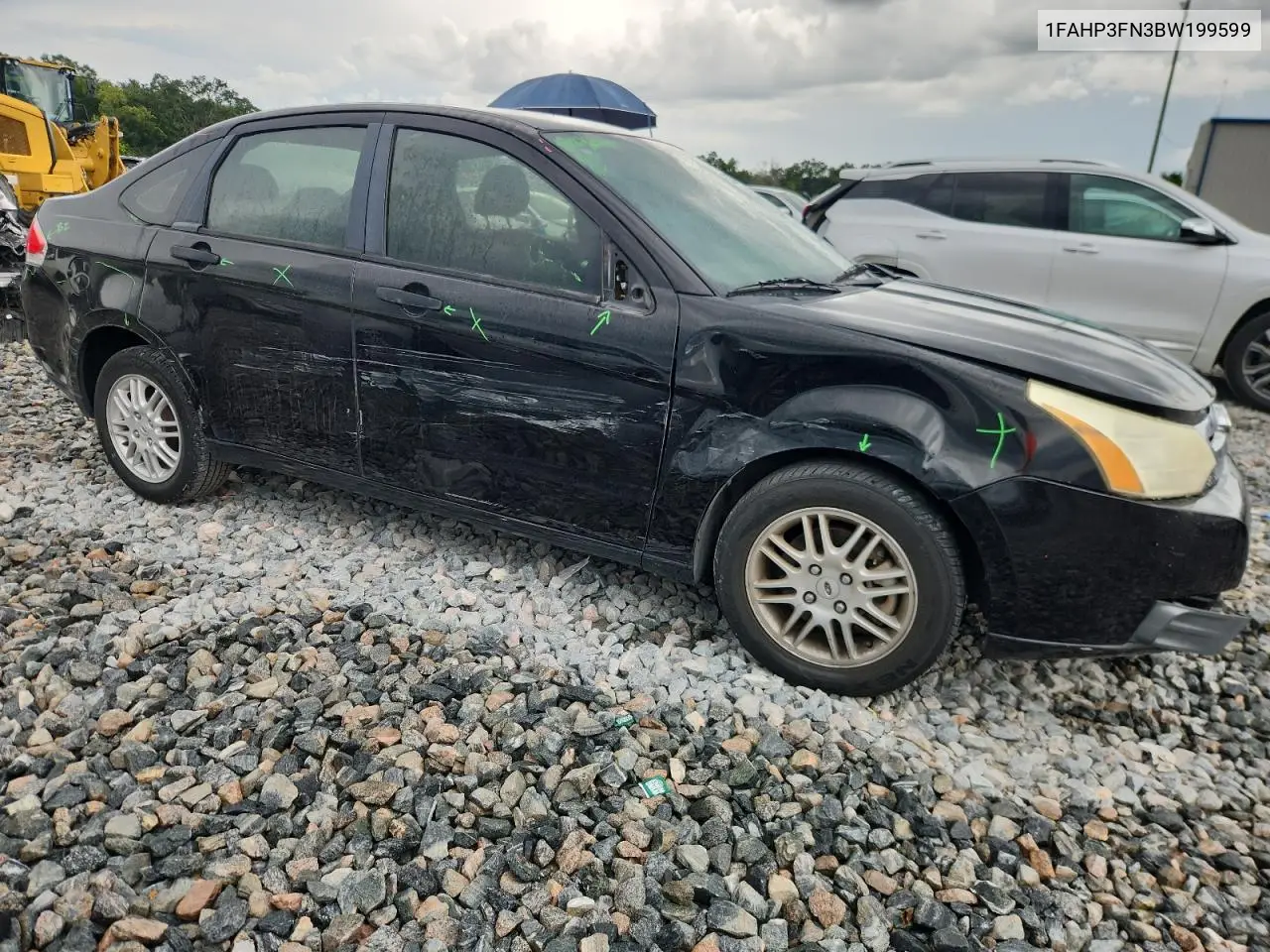 2011 Ford Focus Se VIN: 1FAHP3FN3BW199599 Lot: 62420175