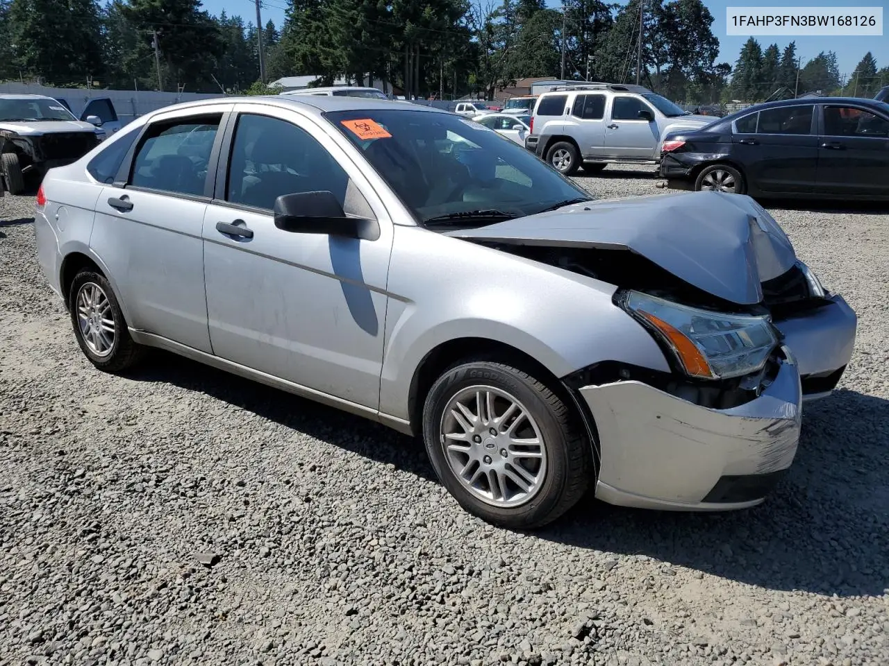 2011 Ford Focus Se VIN: 1FAHP3FN3BW168126 Lot: 63038475