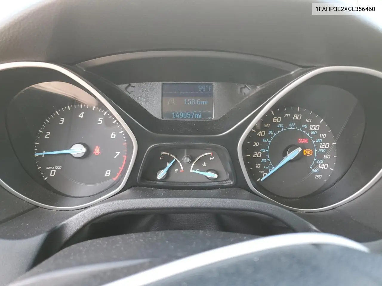 2012 Ford Focus S VIN: 1FAHP3E2XCL356460 Lot: 62527385