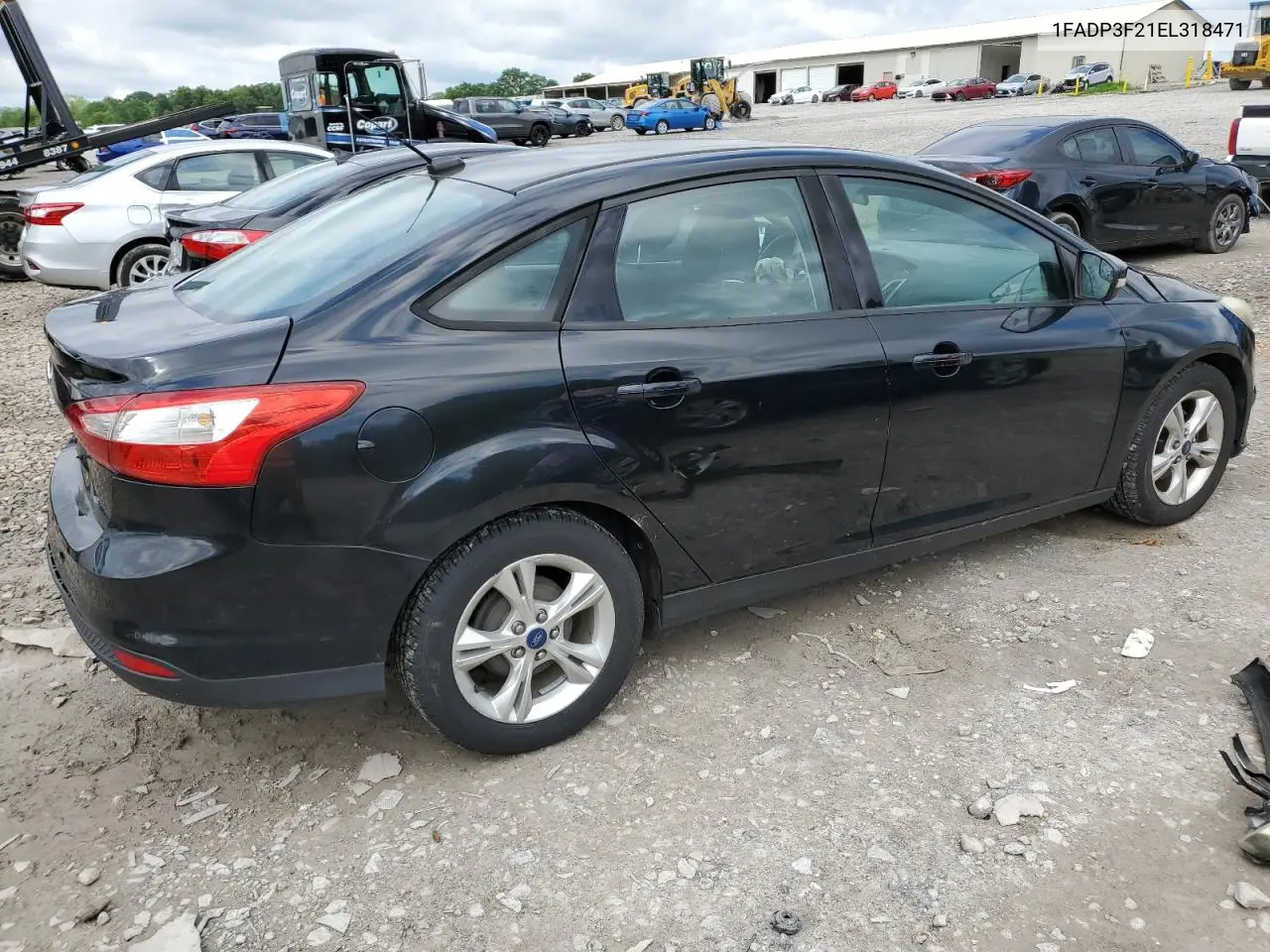 2014 Ford Focus Se VIN: 1FADP3F21EL318471 Lot: 56875565