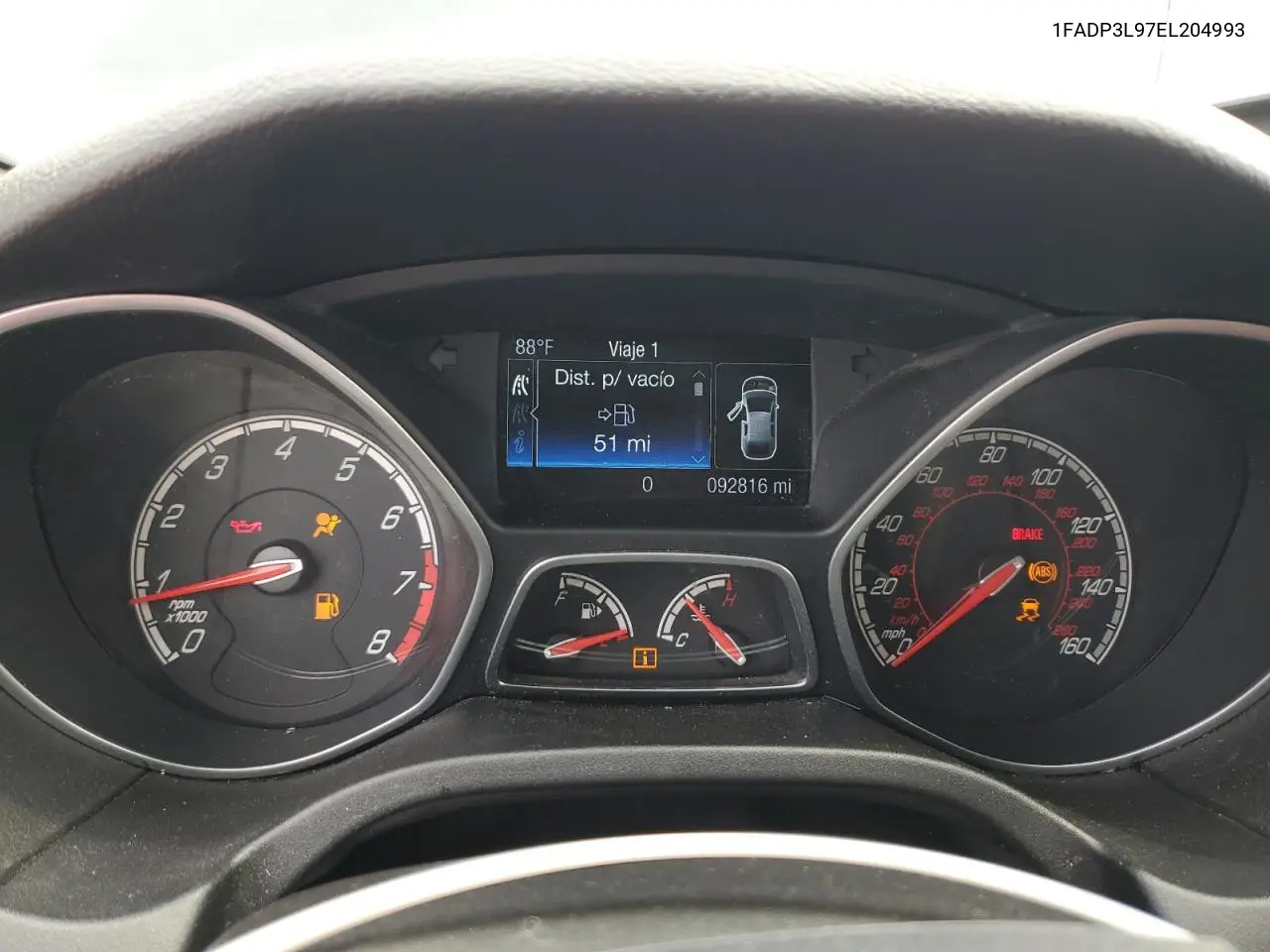 2014 Ford Focus St VIN: 1FADP3L97EL204993 Lot: 61354065