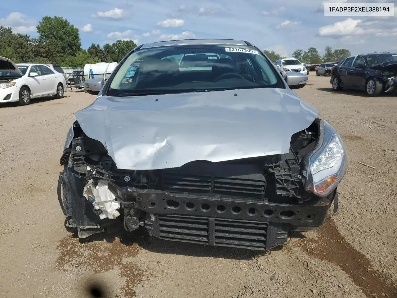 2014 Ford Focus Se VIN: 1FADP3F2XEL388194 Lot: 62767205
