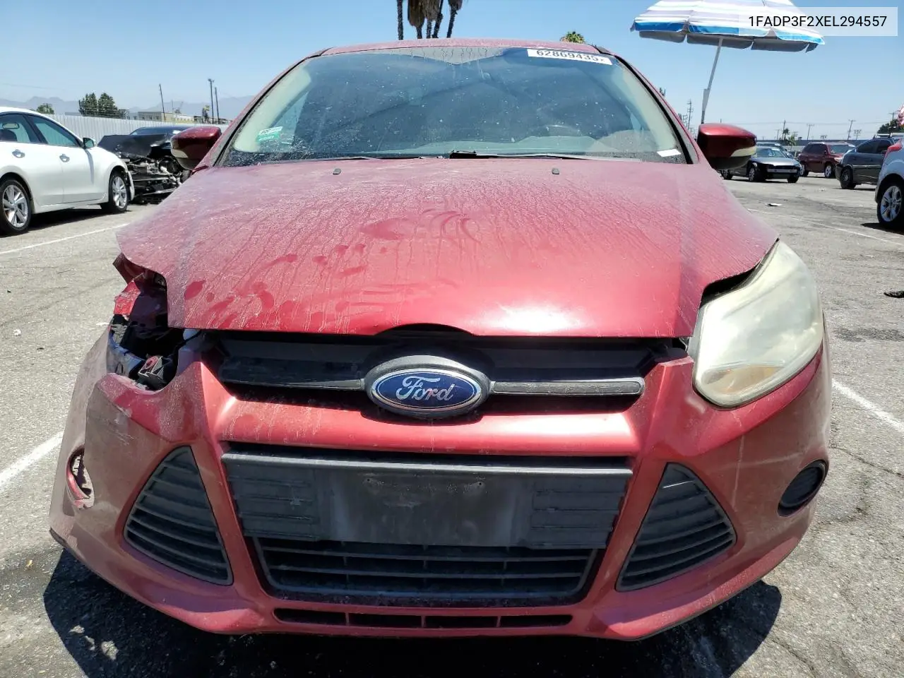 2014 Ford Focus Se VIN: 1FADP3F2XEL294557 Lot: 62869435
