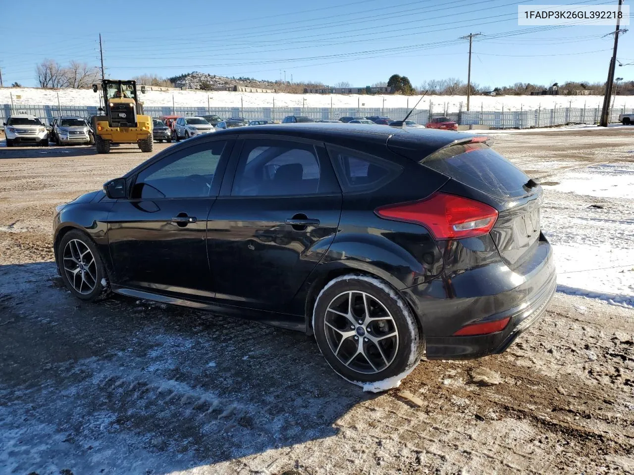 2016 Ford Focus Se VIN: 1FADP3K26GL392218 Lot: 42485195
