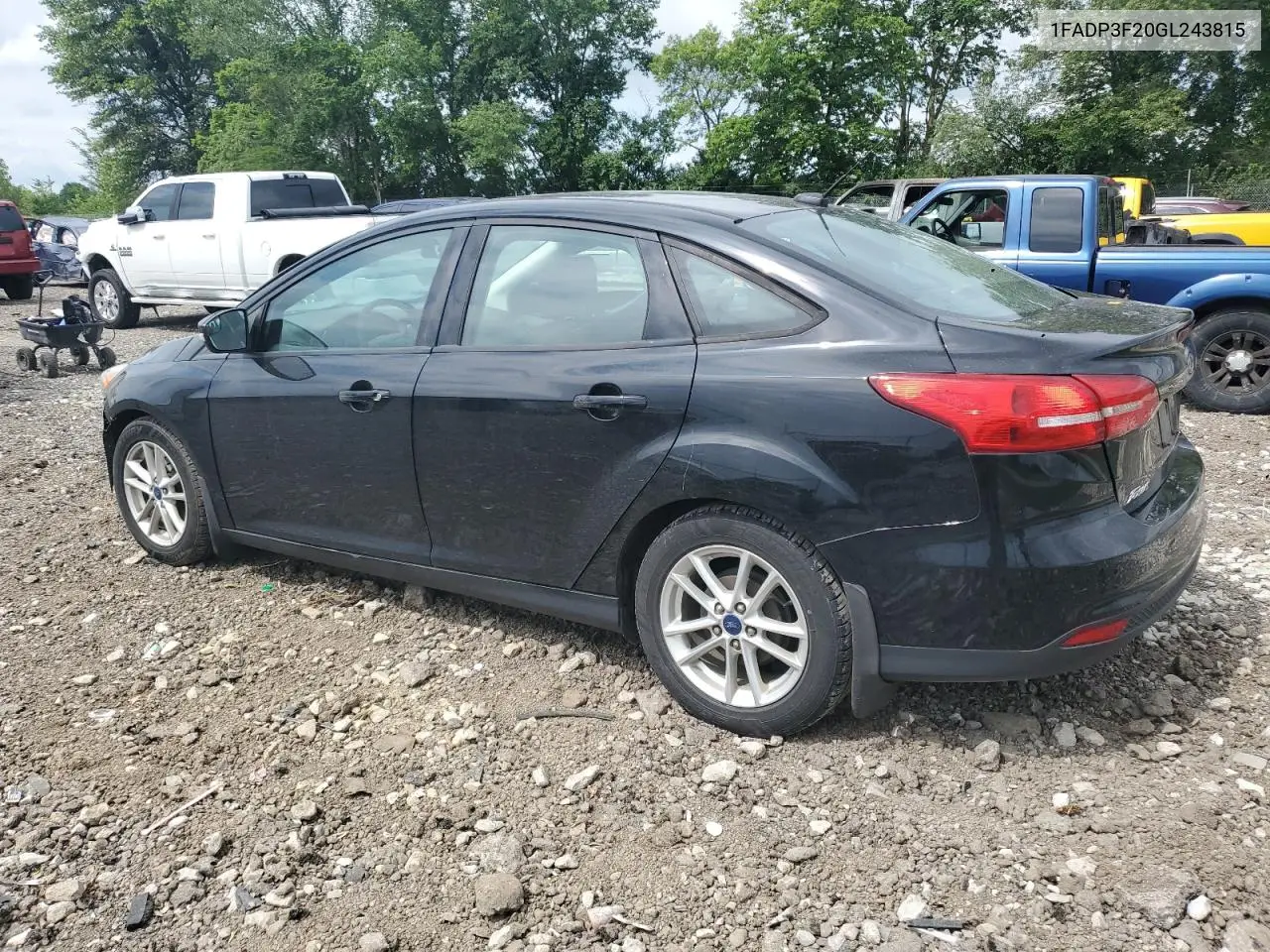 2016 Ford Focus Se VIN: 1FADP3F20GL243815 Lot: 62945825