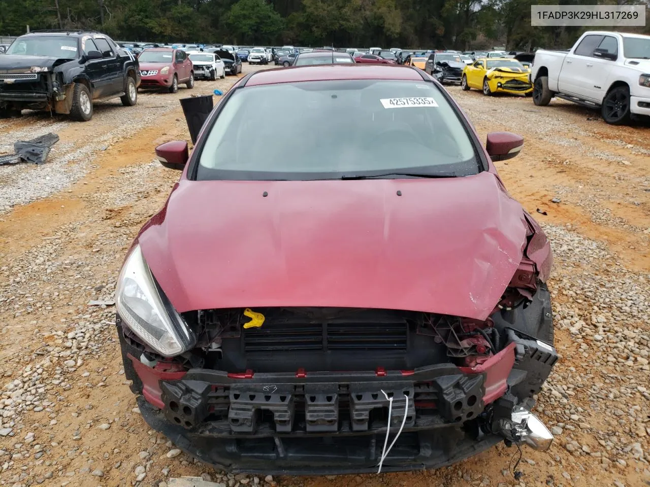 2017 Ford Focus Se VIN: 1FADP3K29HL317269 Lot: 42575335