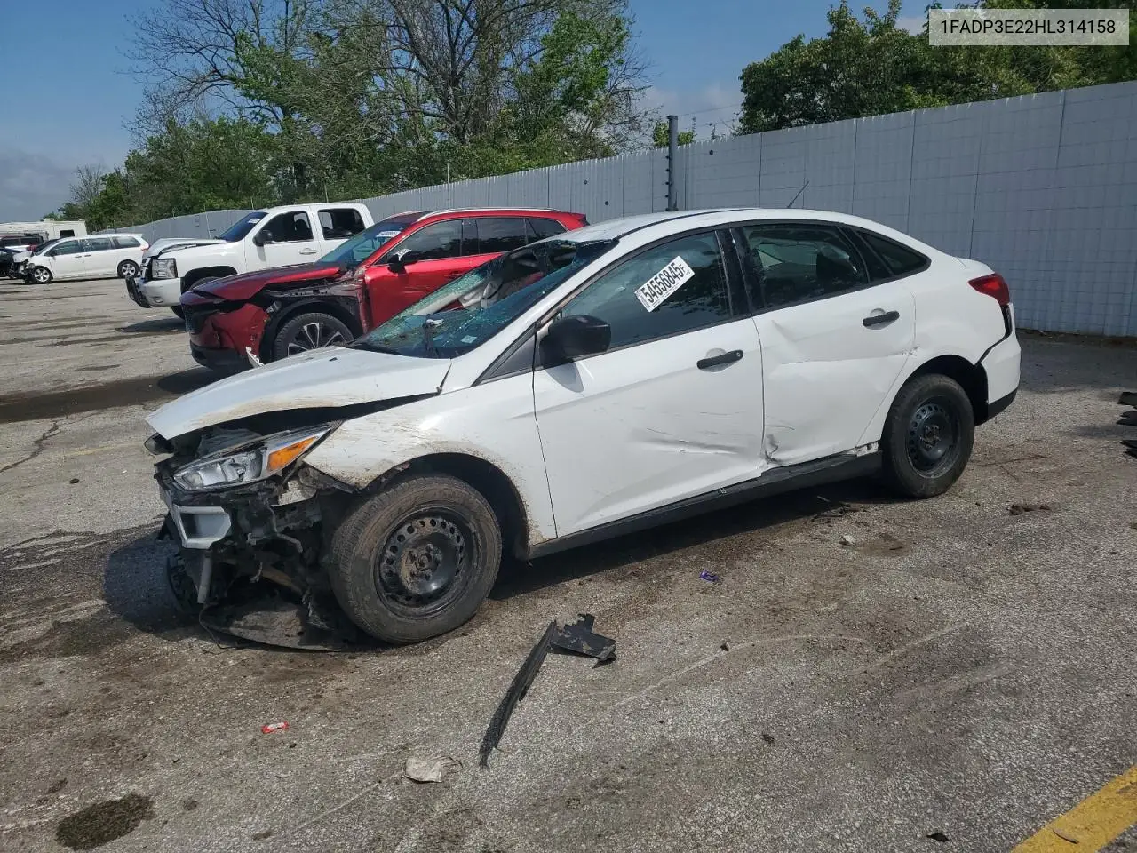 2017 Ford Focus S VIN: 1FADP3E22HL314158 Lot: 54556845
