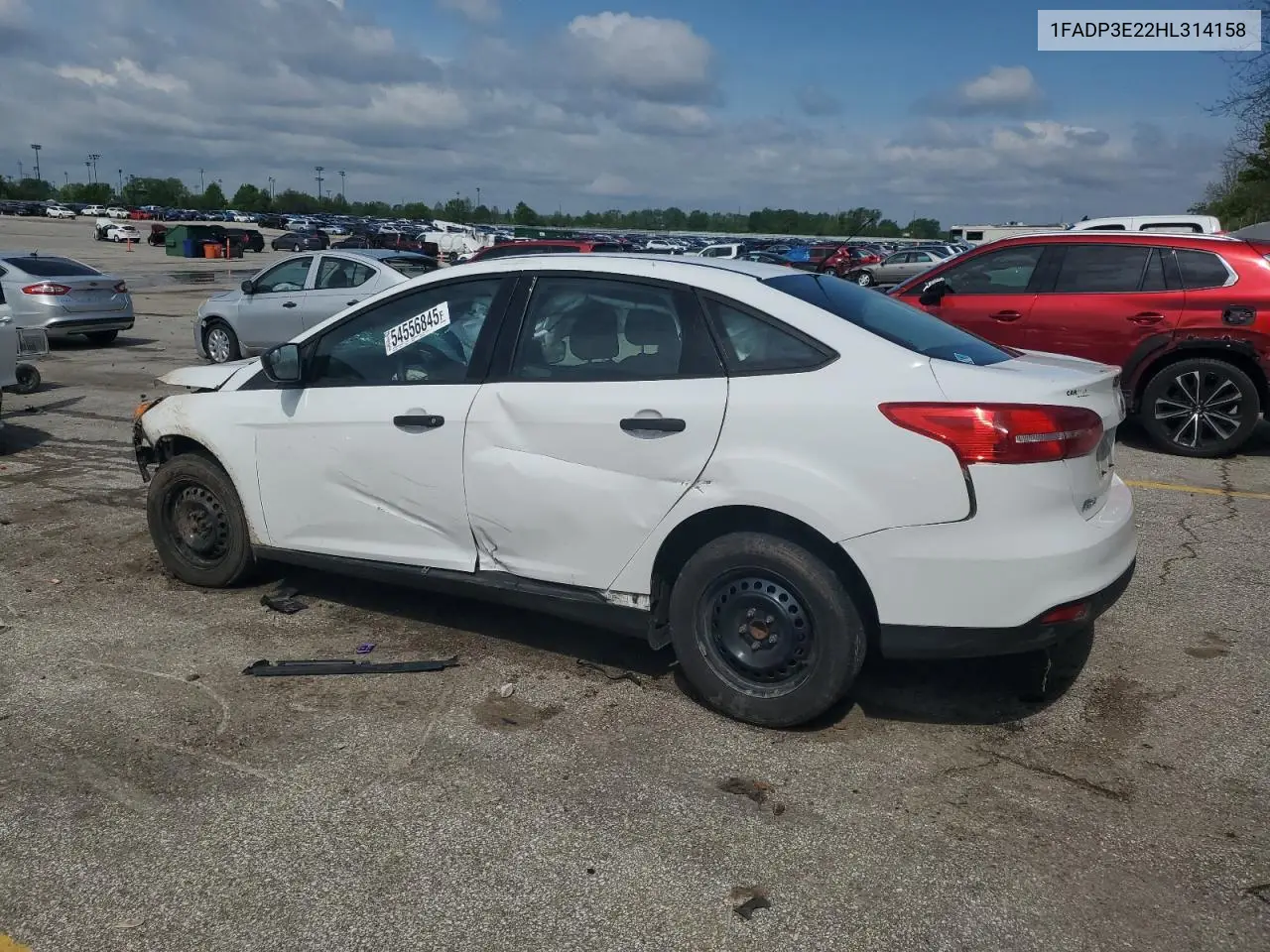 2017 Ford Focus S VIN: 1FADP3E22HL314158 Lot: 54556845