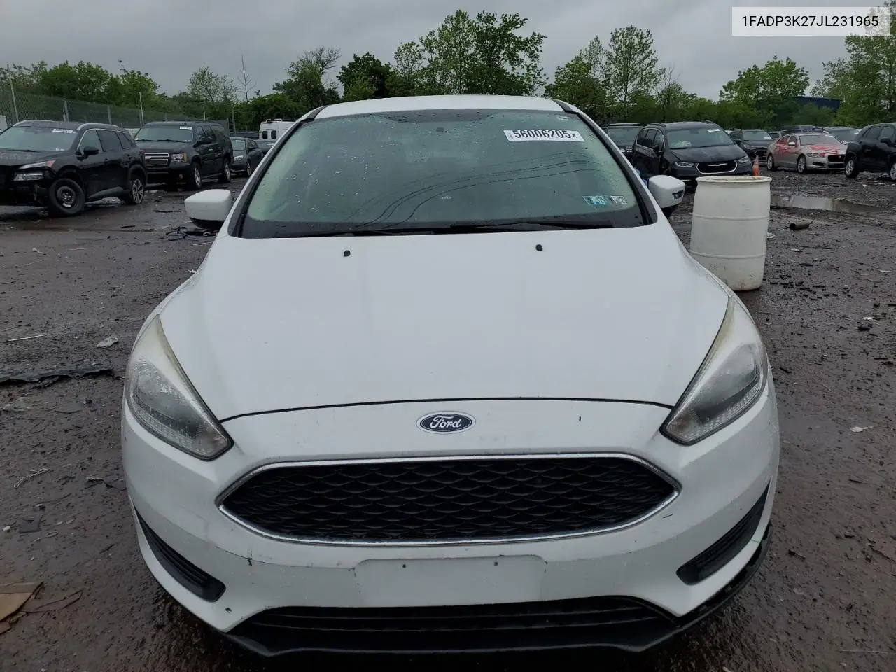 2018 Ford Focus Se VIN: 1FADP3K27JL231965 Lot: 56006205