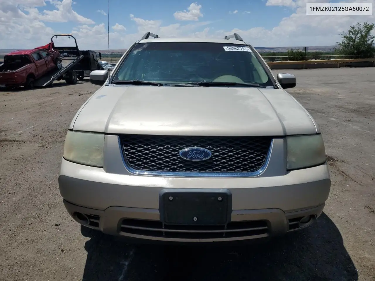 2005 Ford Freestyle Sel VIN: 1FMZK02125GA60072 Lot: 58602755