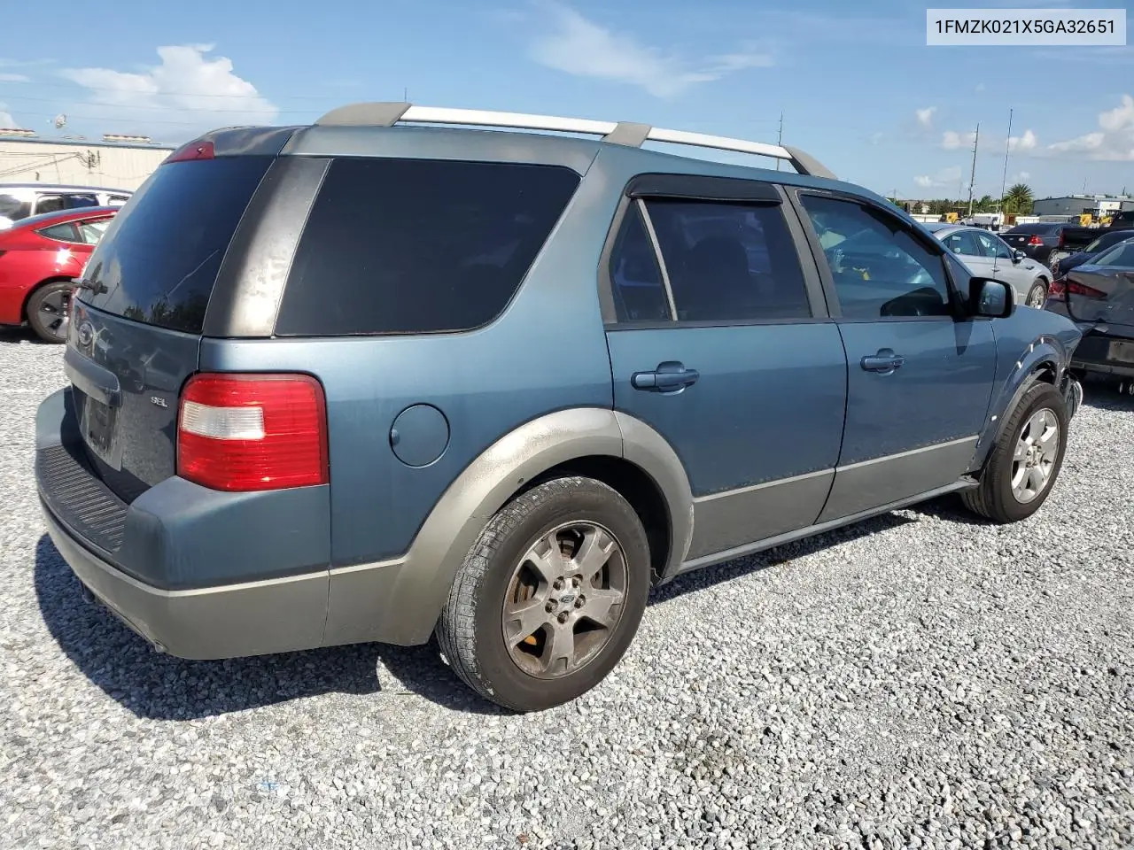 2005 Ford Freestyle Sel VIN: 1FMZK021X5GA32651 Lot: 62632635