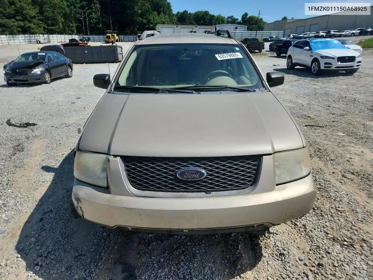 2005 Ford Freestyle Se VIN: 1FMZK01115GA68925 Lot: 63579865