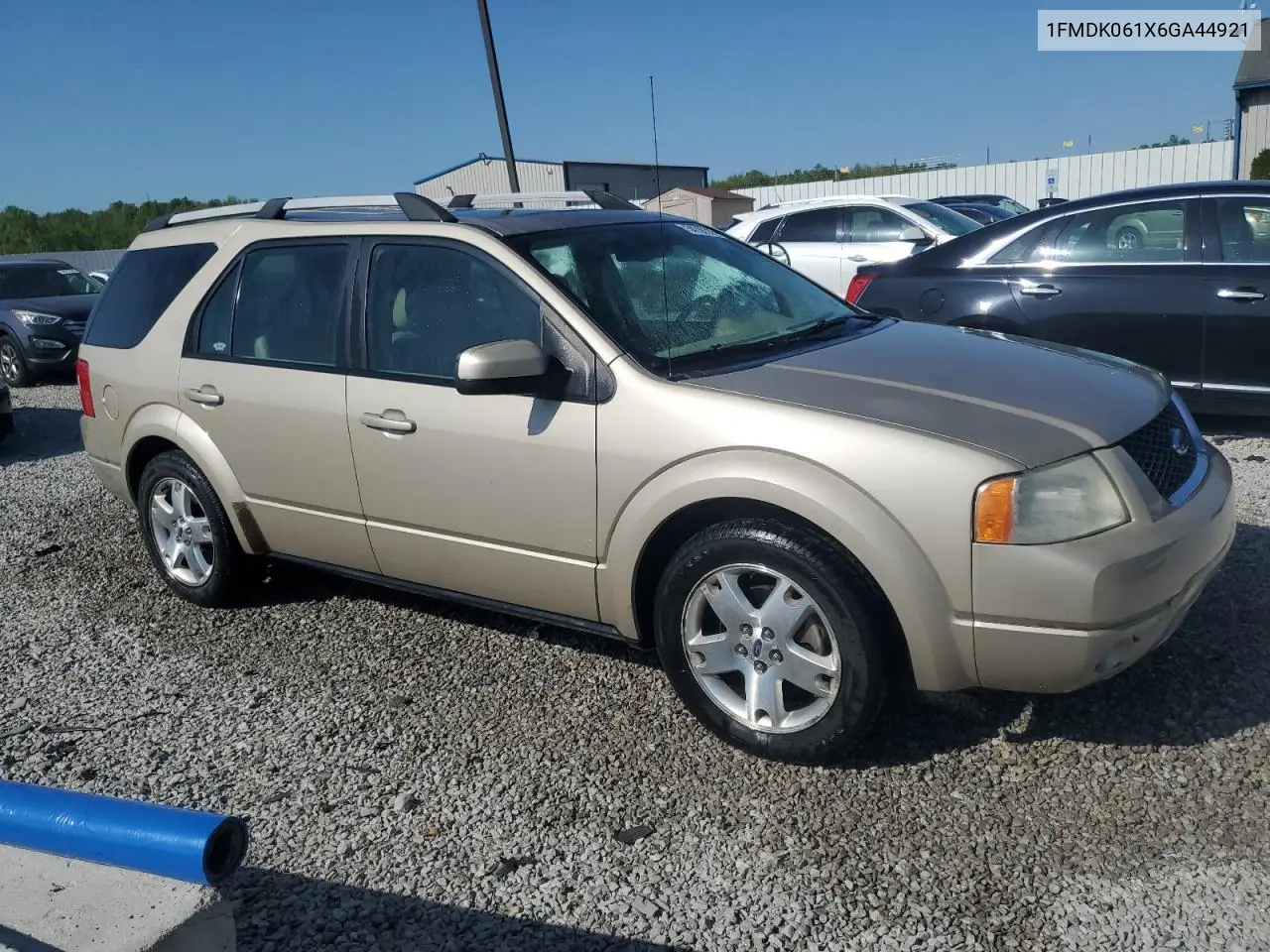 2006 Ford Freestyle Limited VIN: 1FMDK061X6GA44921 Lot: 54735035