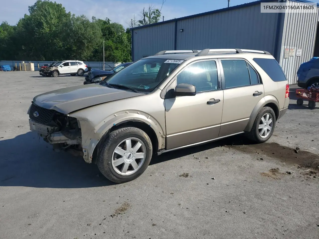 2006 Ford Freestyle Se VIN: 1FMZK04116GA18605 Lot: 62126605