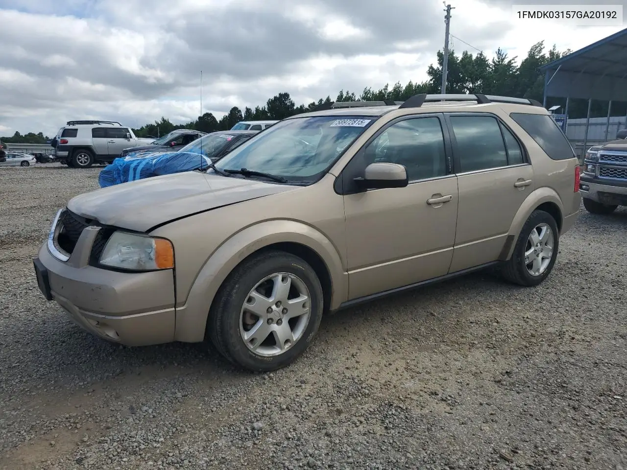 2007 Ford Freestyle Limited VIN: 1FMDK03157GA20192 Lot: 58972815