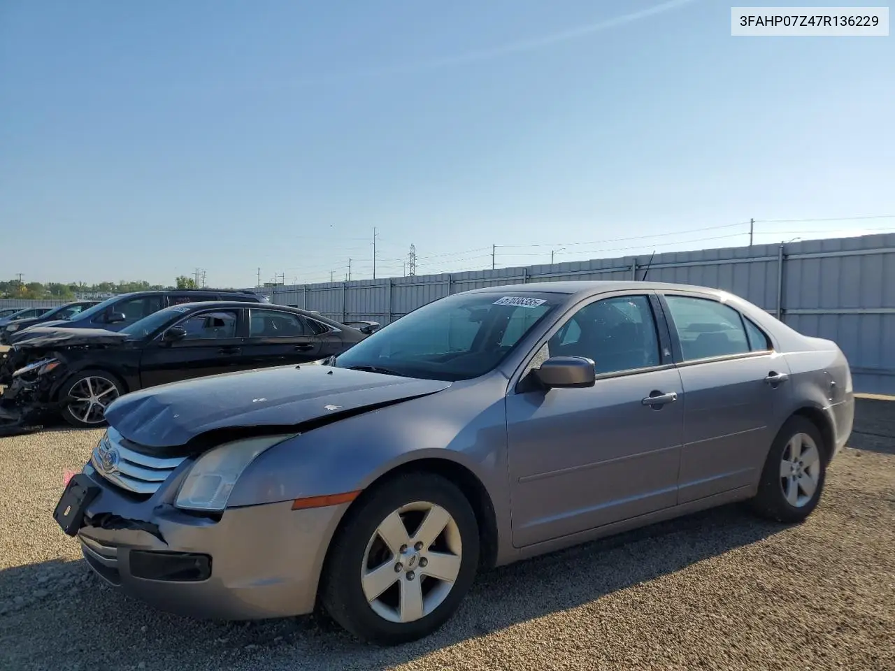 2007 Ford Fusion Se VIN: 3FAHP07Z47R136229 Lot: 57036385