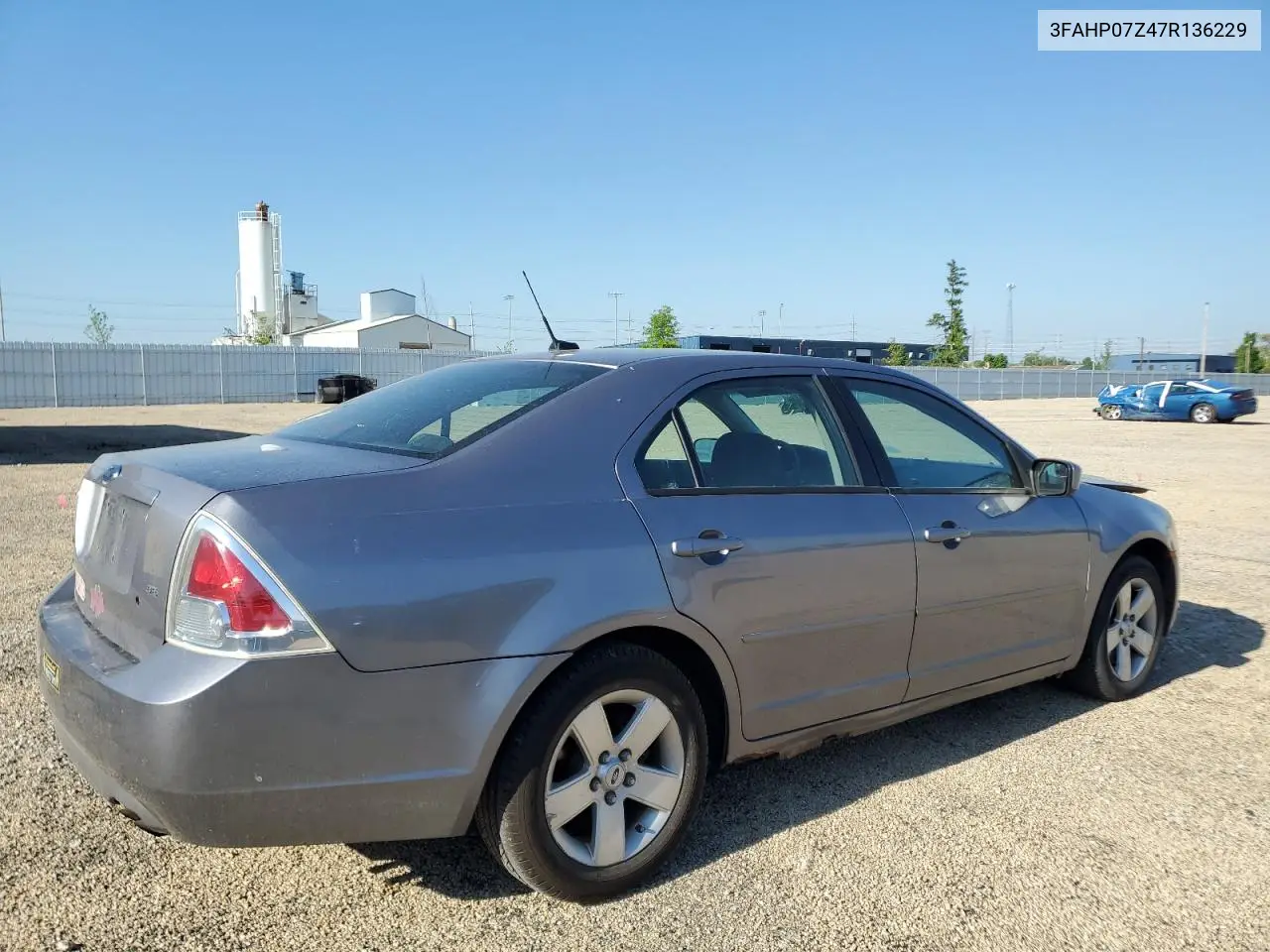 2007 Ford Fusion Se VIN: 3FAHP07Z47R136229 Lot: 57036385