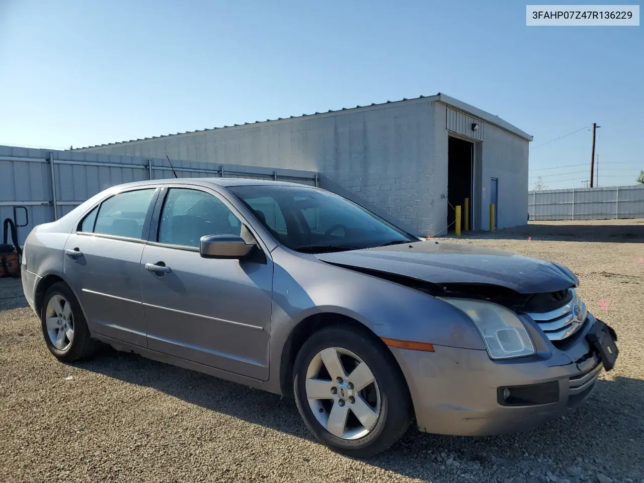 2007 Ford Fusion Se VIN: 3FAHP07Z47R136229 Lot: 57036385