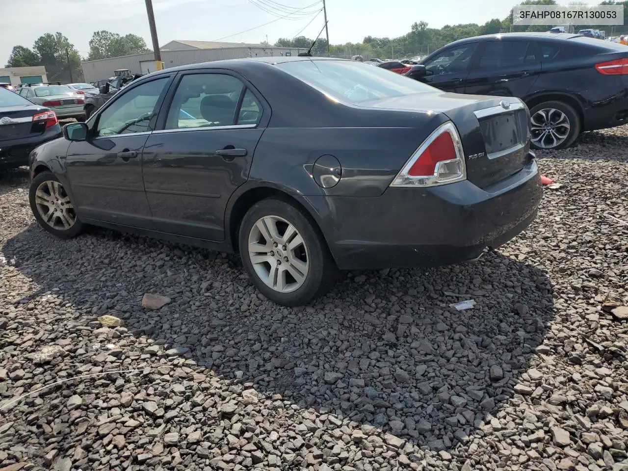 2007 Ford Fusion Sel VIN: 3FAHP08167R130053 Lot: 62155215