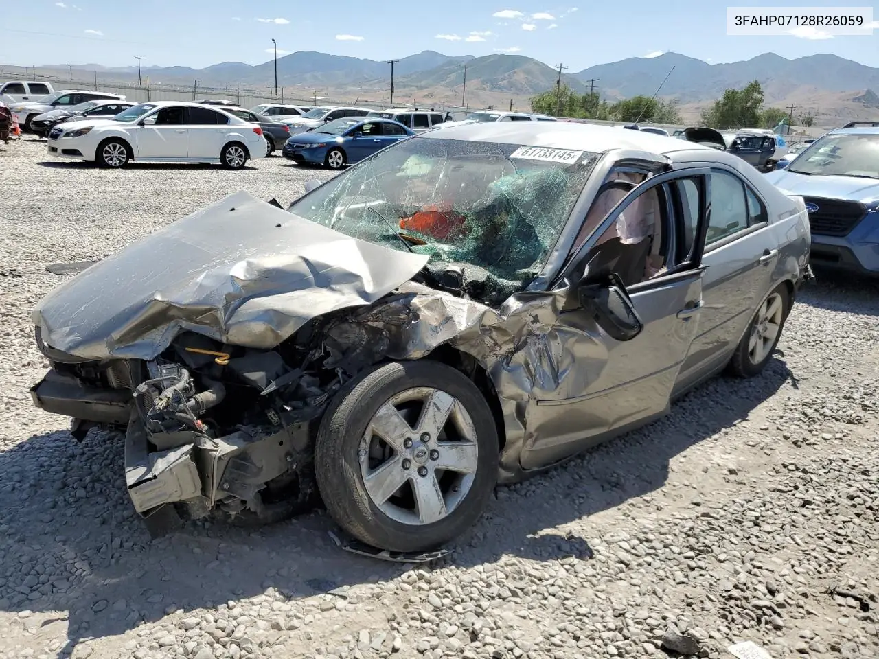 2008 Ford Fusion Se VIN: 3FAHP07128R26059 Lot: 61733145