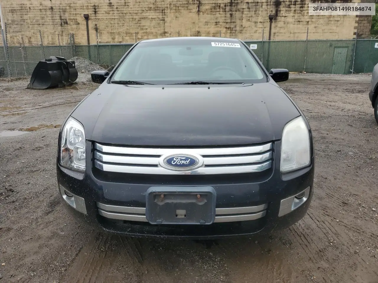 2009 Ford Fusion Sel VIN: 3FAHP08149R184874 Lot: 57251645