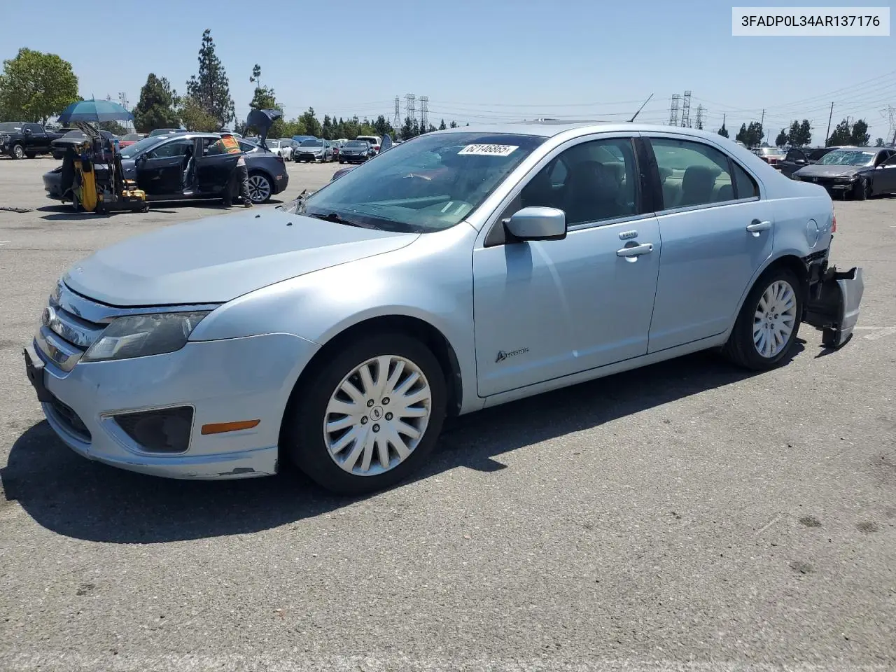 2010 Ford Fusion Hybrid VIN: 3FADP0L34AR137176 Lot: 62146865