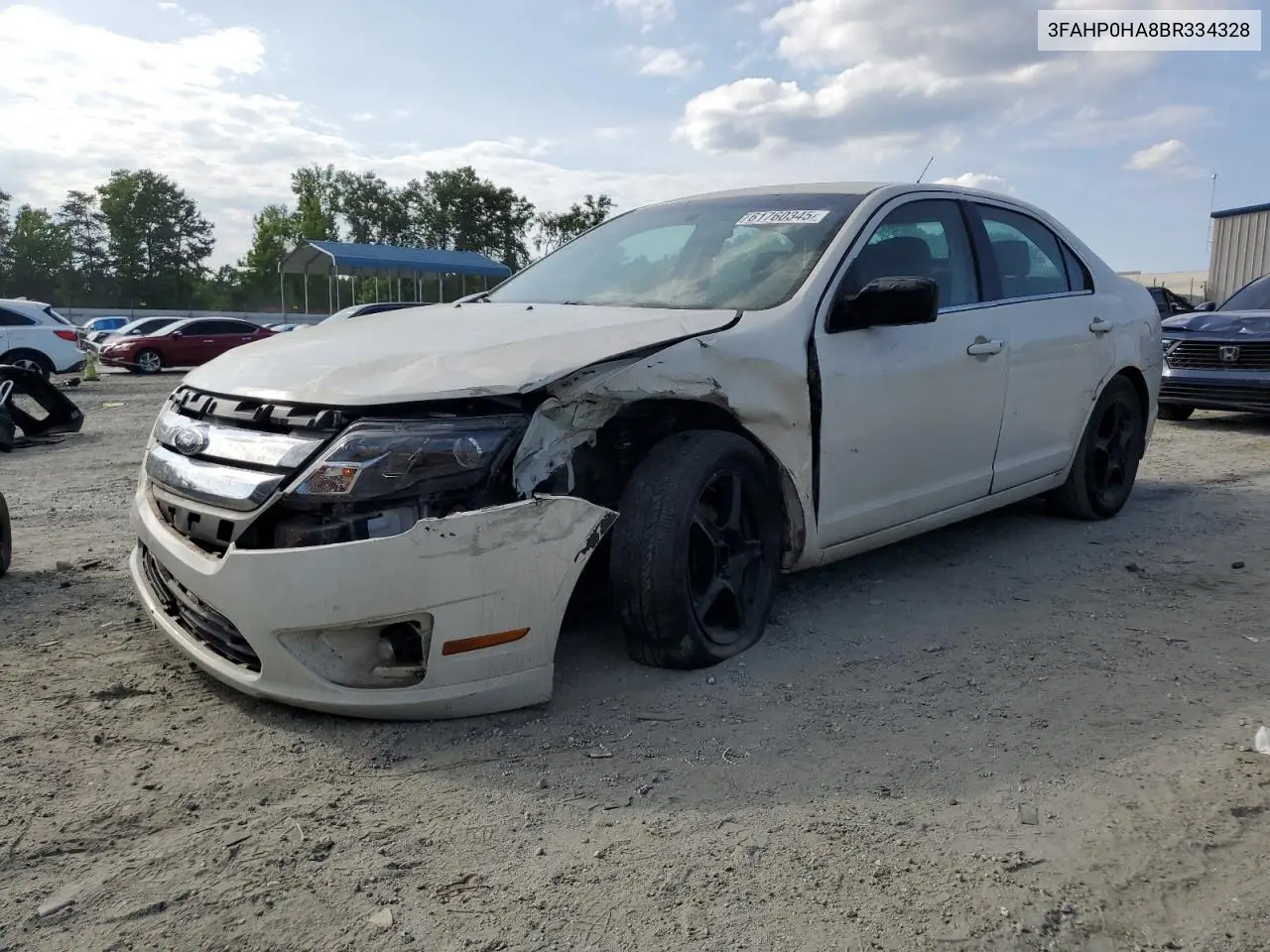 2011 Ford Fusion Se VIN: 3FAHP0HA8BR334328 Lot: 61760345