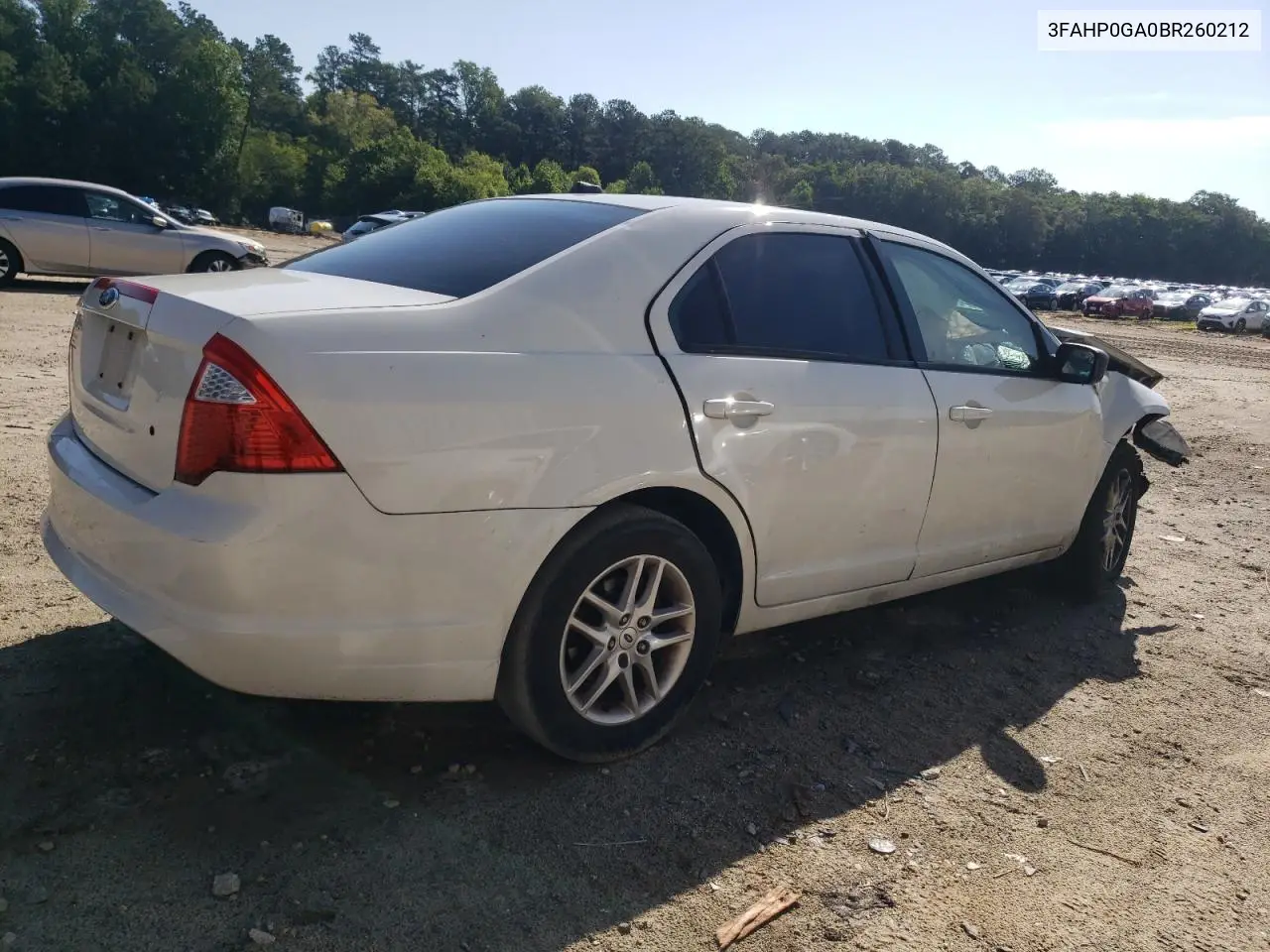2011 Ford Fusion S VIN: 3FAHP0GA0BR260212 Lot: 61933865