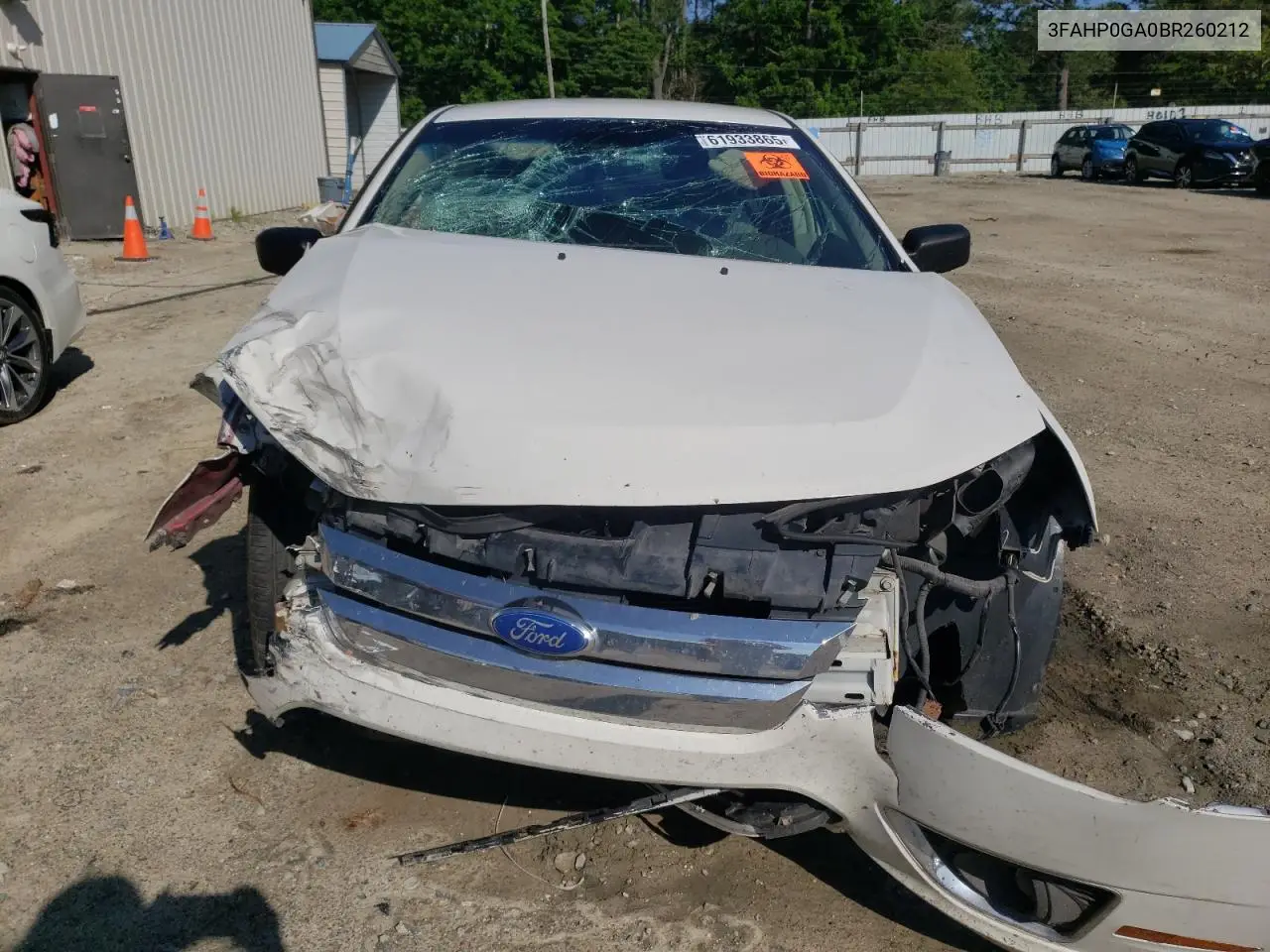 2011 Ford Fusion S VIN: 3FAHP0GA0BR260212 Lot: 61933865