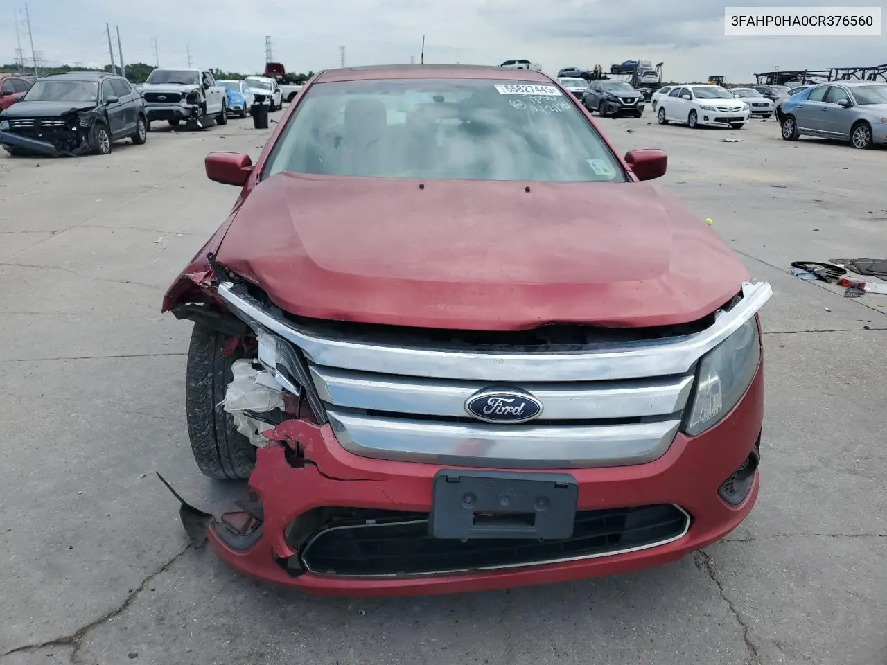 2012 Ford Fusion Se VIN: 3FAHP0HA0CR376560 Lot: 55827445