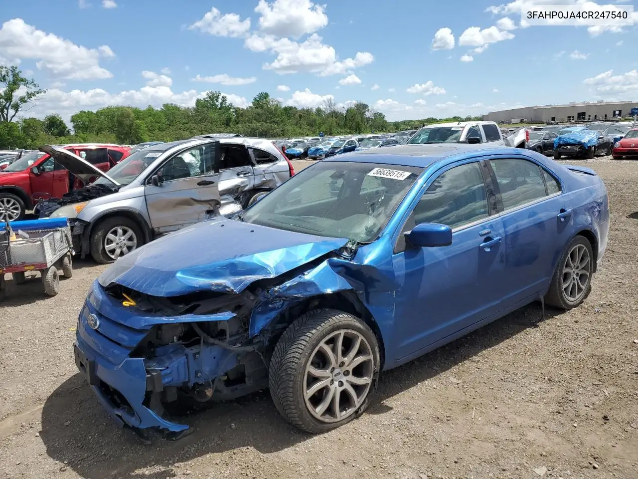 2012 Ford Fusion Sel VIN: 3FAHP0JA4CR247540 Lot: 56639515