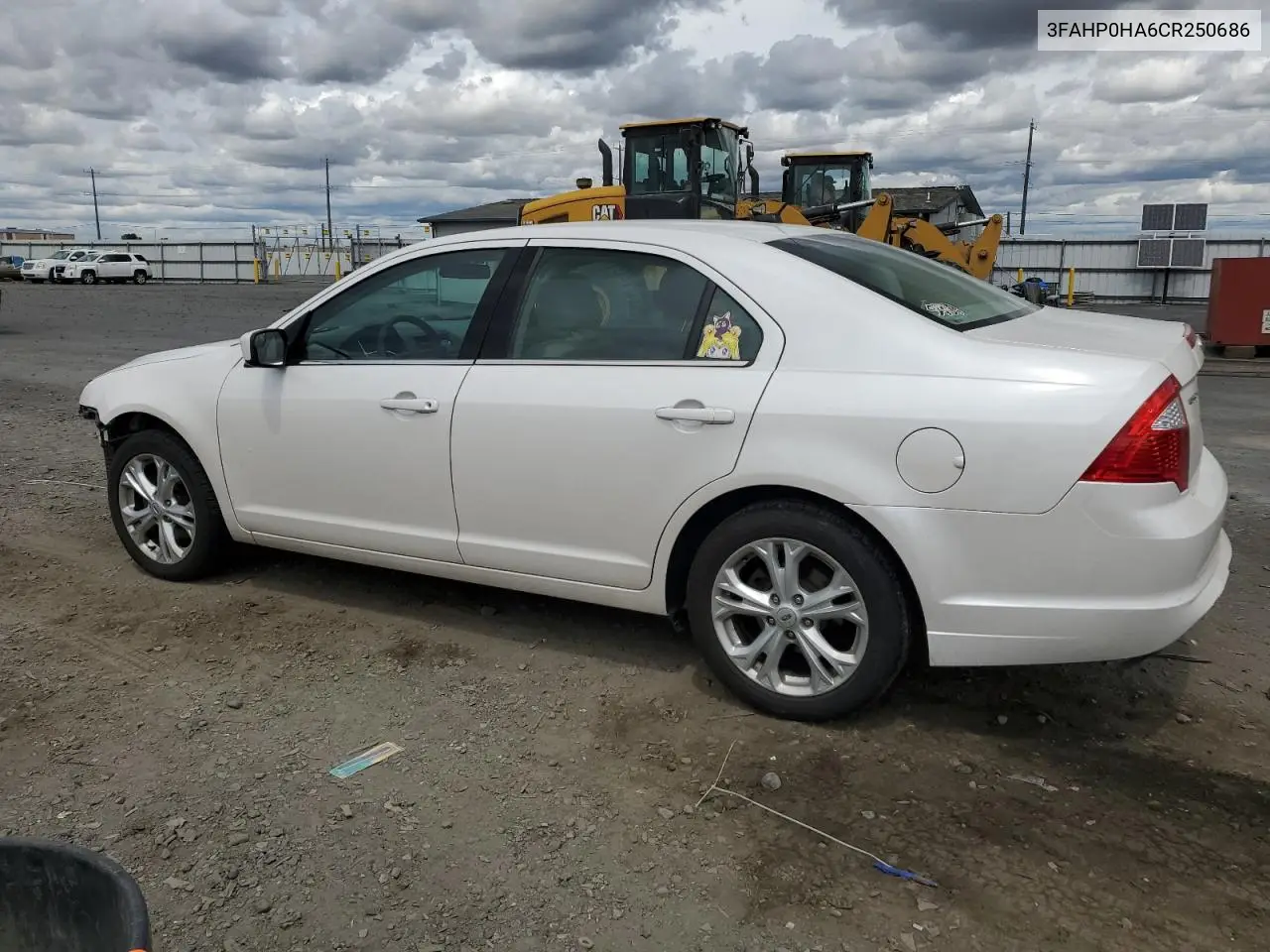 2012 Ford Fusion Se VIN: 3FAHP0HA6CR250686 Lot: 61058135