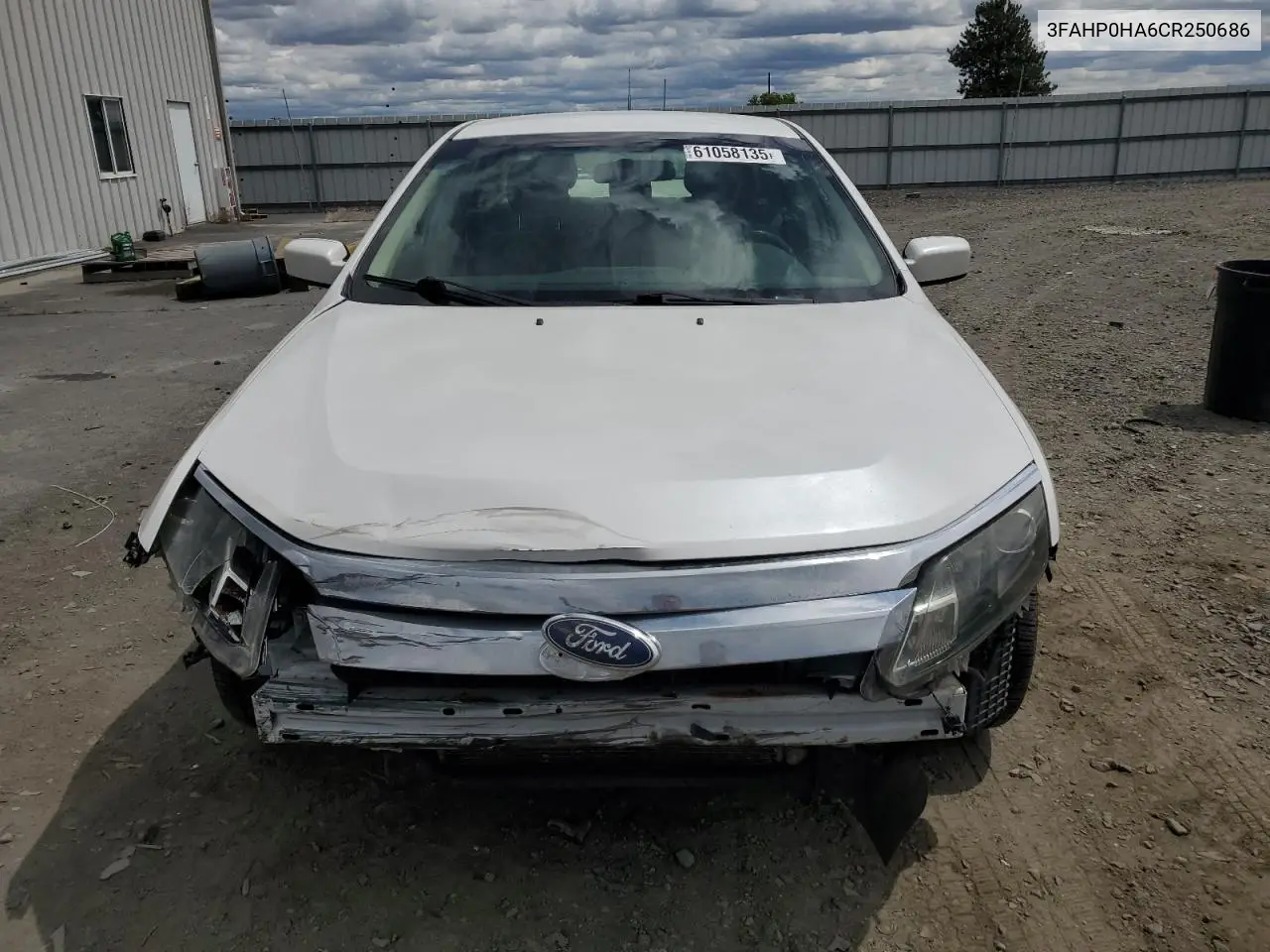 2012 Ford Fusion Se VIN: 3FAHP0HA6CR250686 Lot: 61058135