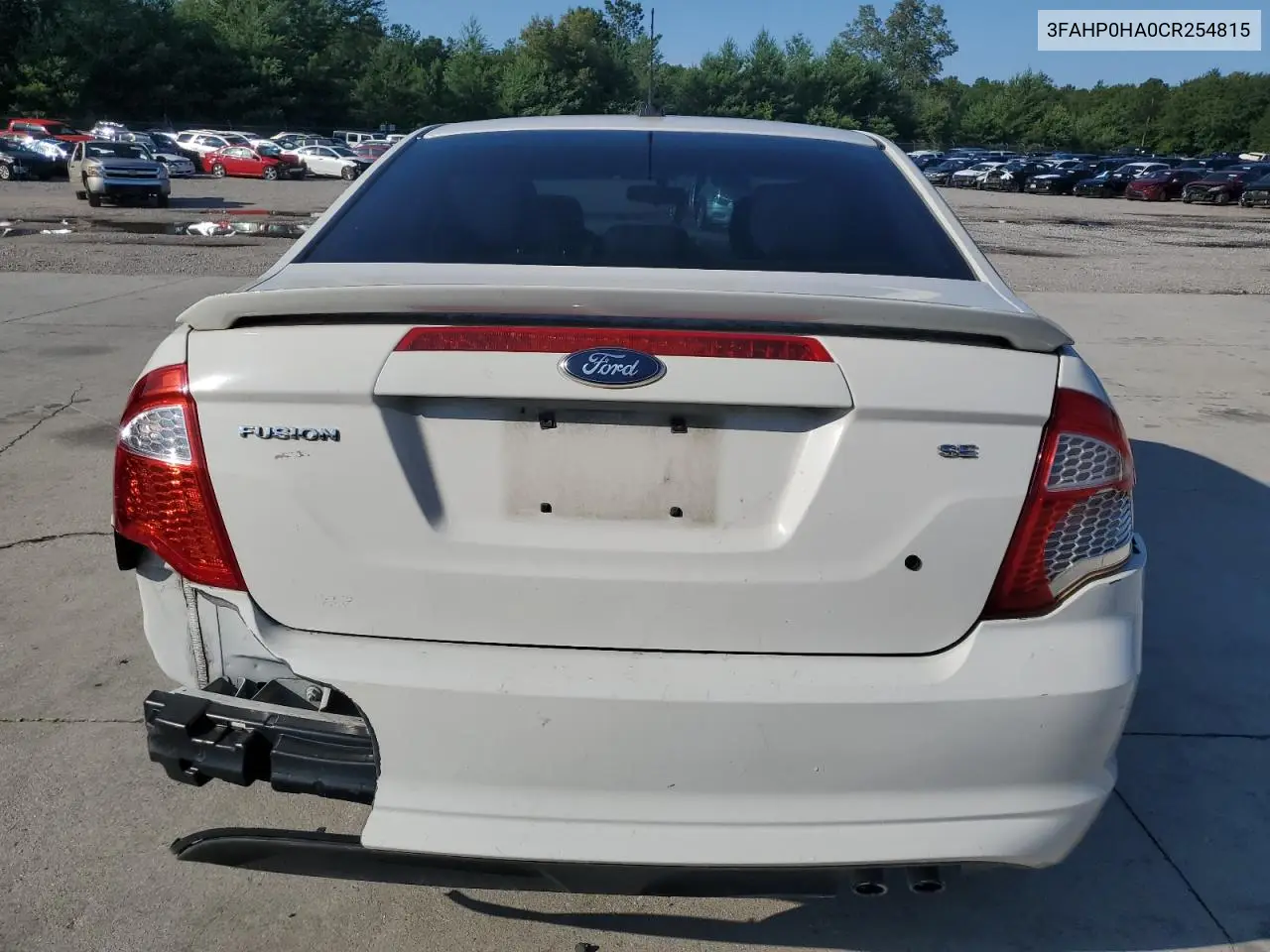 2012 Ford Fusion Se VIN: 3FAHP0HA0CR254815 Lot: 61973405